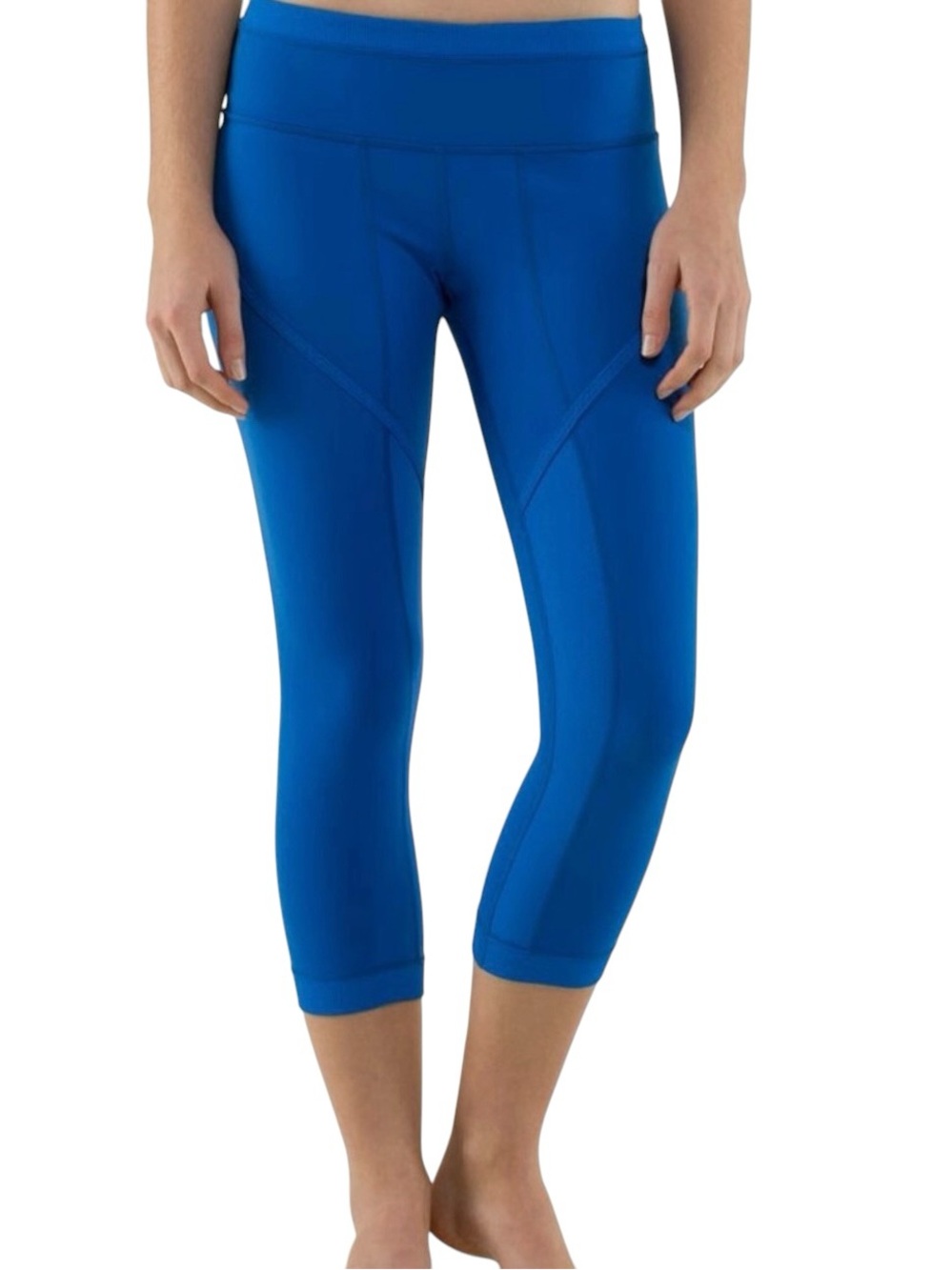Lululemon Roll Out Crop Leggings Baroque Blue Size 8 Run Yoga